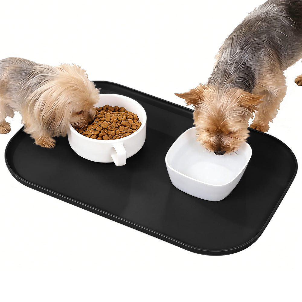 Silicone Pet Feeding Mat Raised Edge Anti-Spill Washable Non-Slip Placemat