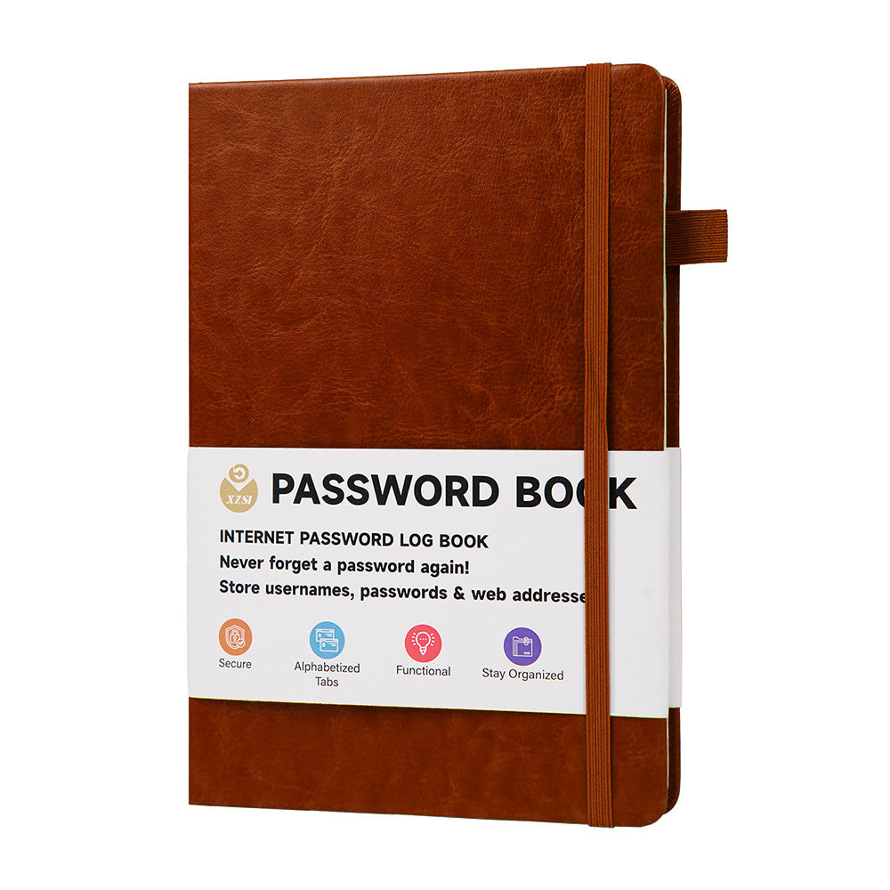 Password Keeper Book with A to Z Alphabet Tabs and Elastic Closure