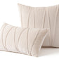 2PCS Velvet Bandage Stripe Cushion Cover Set Throw Pillow Cases for Sofa-Beige