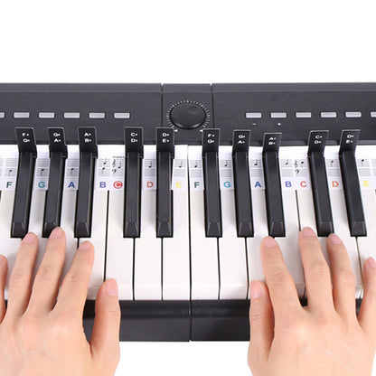 Reusable 88 Key Piano Note Guide Strip with Staff and Note Names