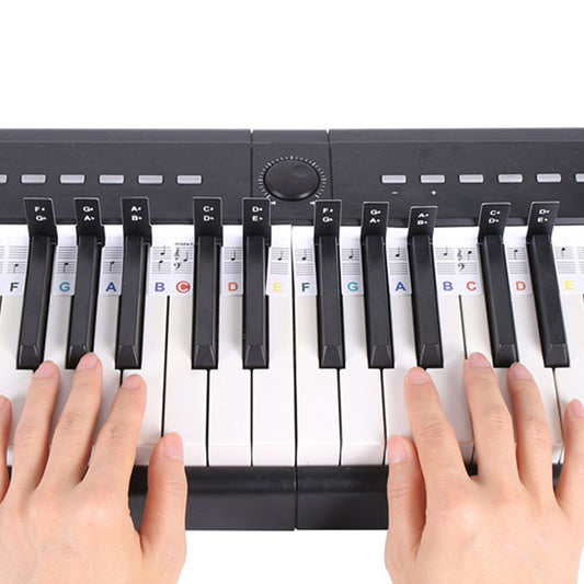 Reusable 88 Key Piano Note Guide Strip with Staff and Note Names