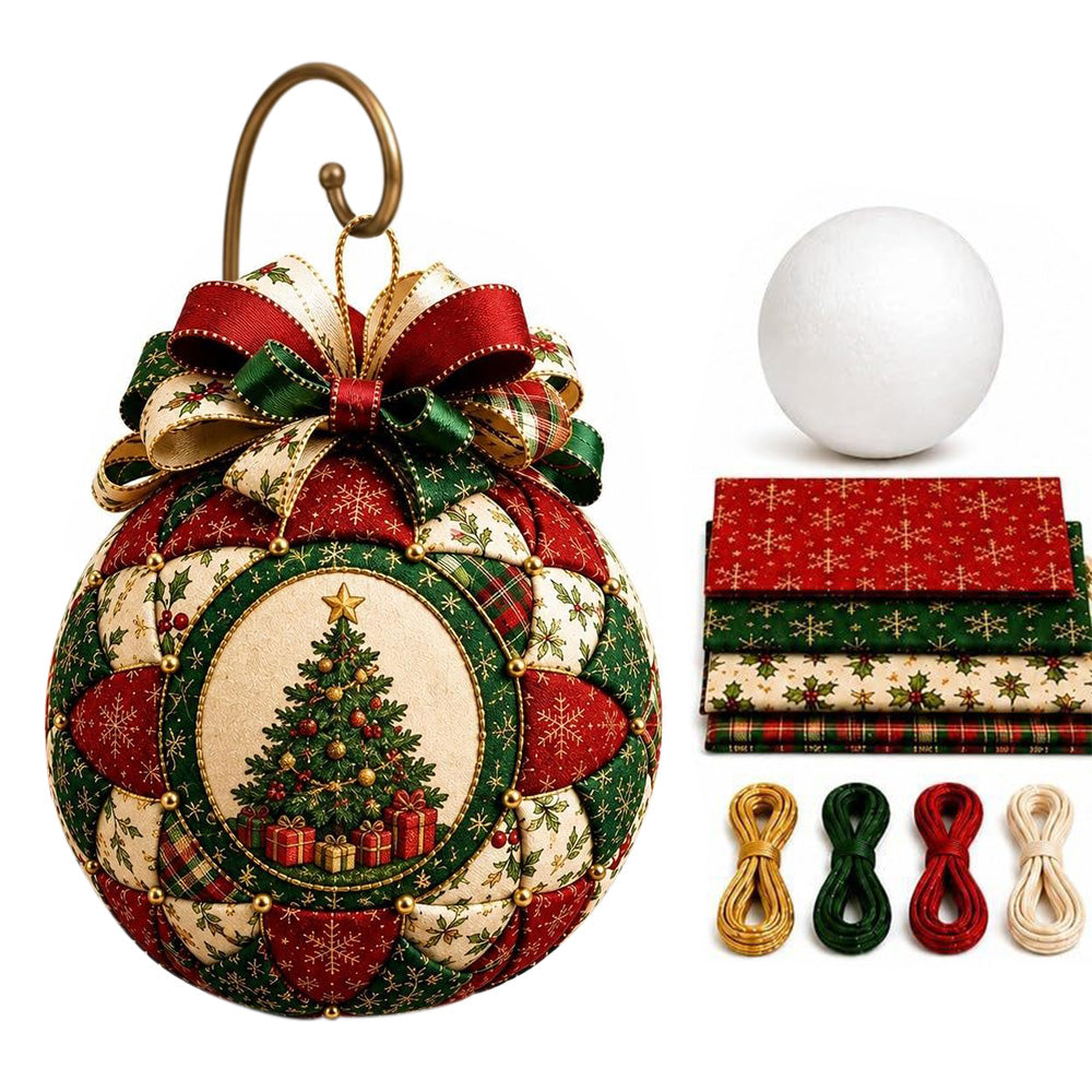 Adult Christmas Patchwork Ball DIY Ornament Craft Kit