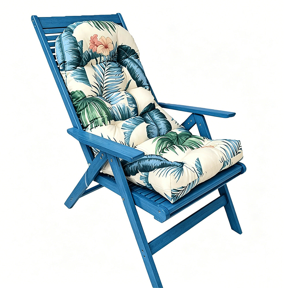 High Back Rocking Chair Cushion Water Resistant Outdoor Seat Pad with Ties