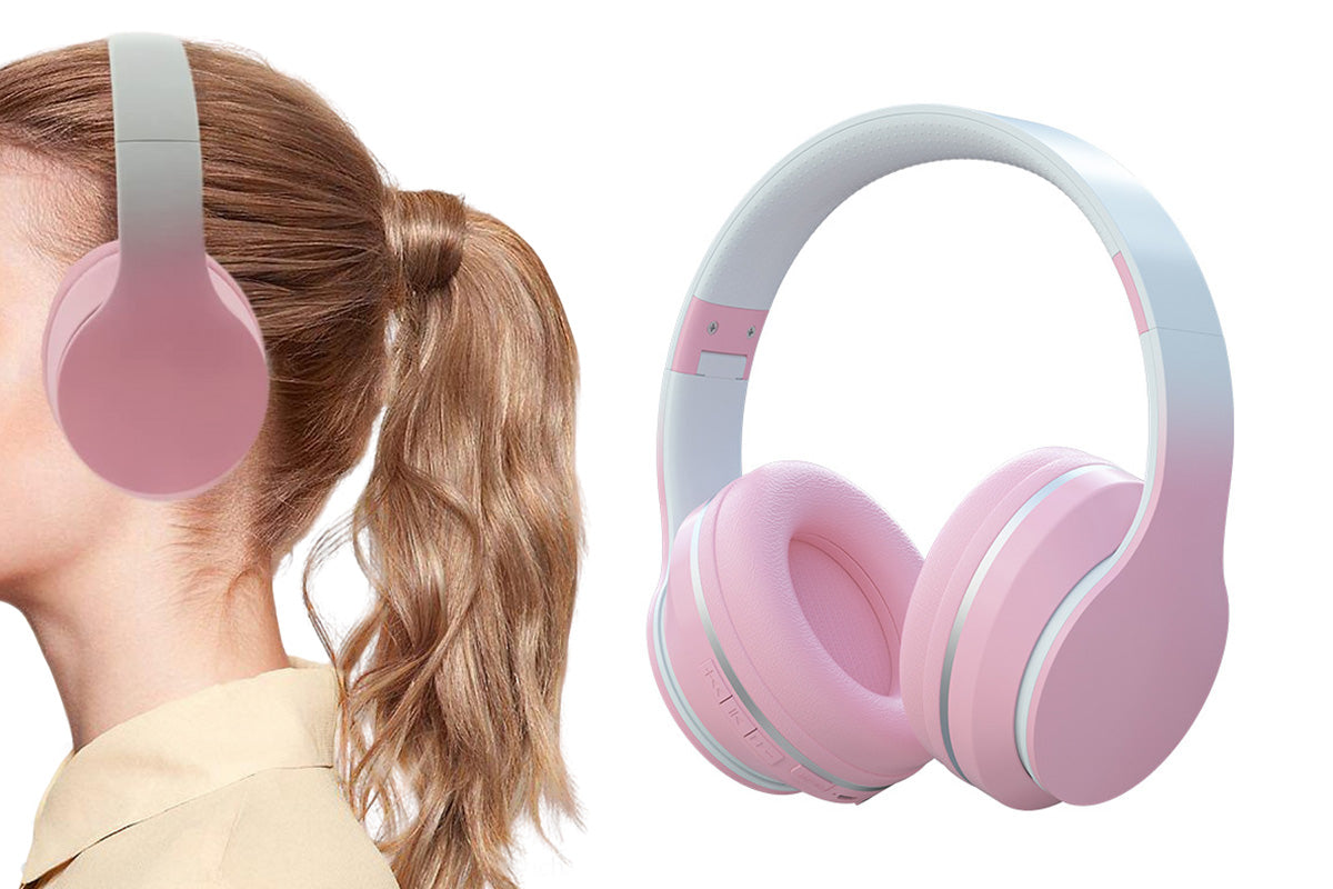Foldable Wireless Headphones Over Ear Bluetooth Headset with Mic