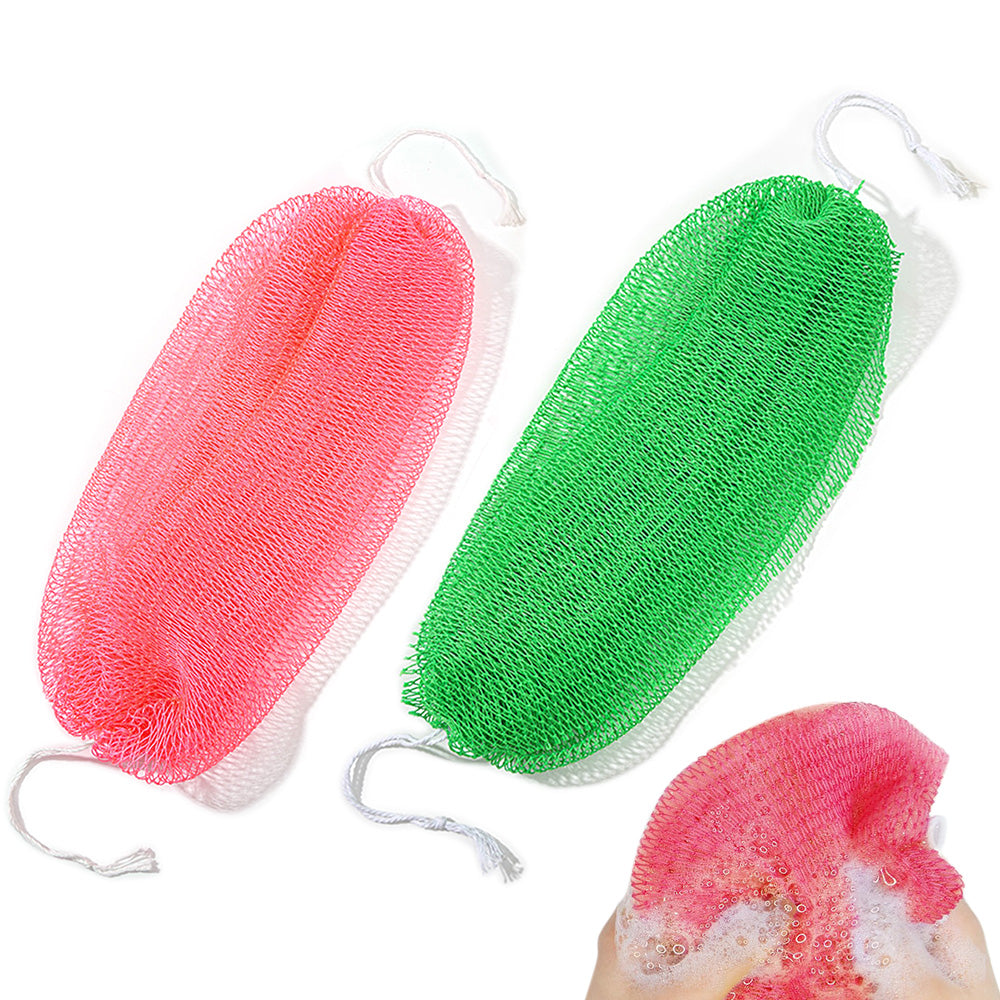 2PCS African Net Sponge Body Scrubber for Exfoliating and Bathing