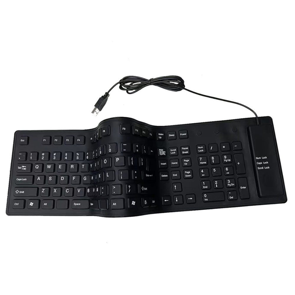 Waterproof Silicone Foldable Flexible Full Size USB Keyboard