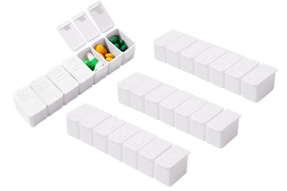 4 PCS Weekly Pill Organizer 7 Day Medicine Box with Compartments for Travel Home