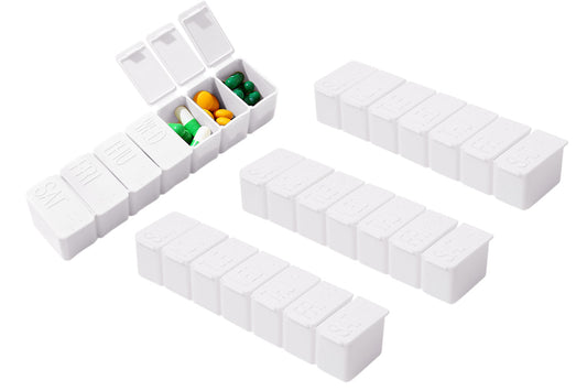 4 PCS Weekly Pill Organizer 7 Day Medicine Box with Compartments for Travel Home