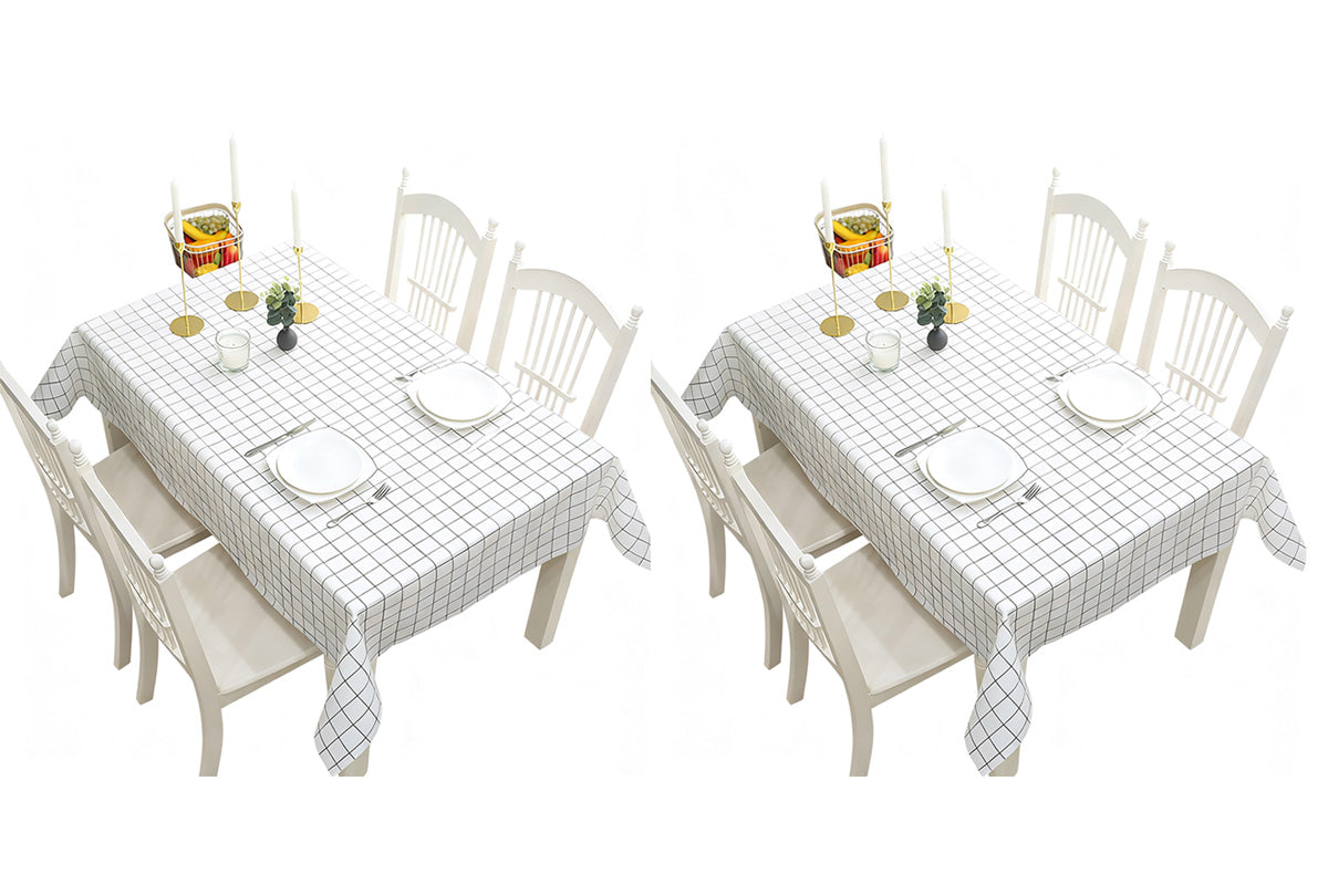 2-Pack PVC Tablecloth Waterproof Oilproof Checkered Pattern