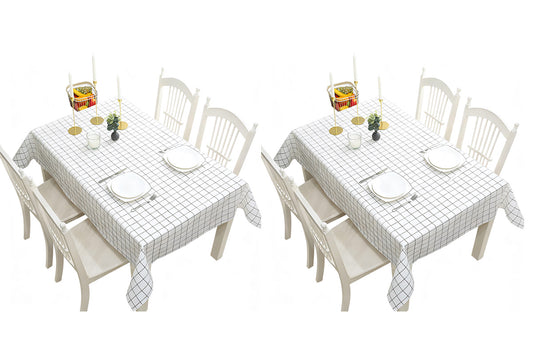 2-Pack PVC Tablecloth Waterproof Oilproof Checkered Pattern