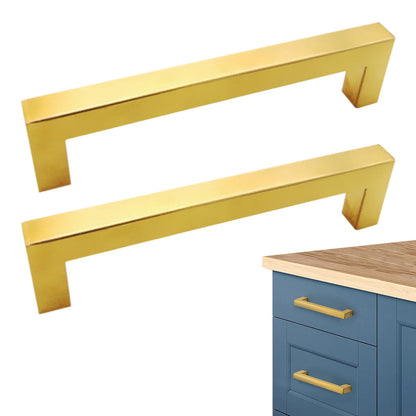 2X 12mm Square Stainless Steel Kitchen Cabinet and Door Handle