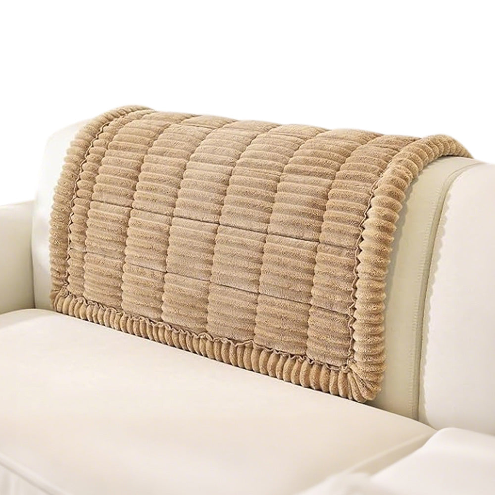 Sofa Armrest Cover Winter Thick Flannel Armchair Pad