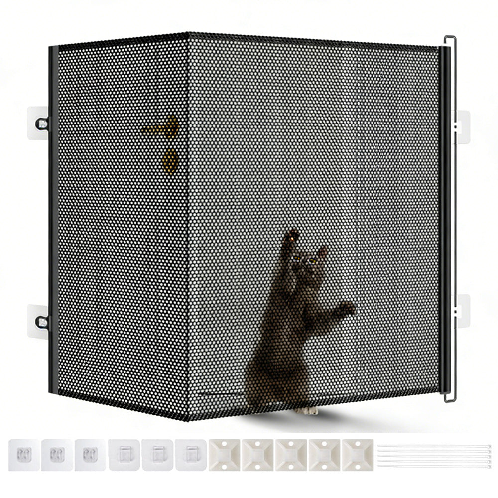 Retractable Mesh Pet Barrier Dog Gates Safety Fence For Stair Doorways Hallways