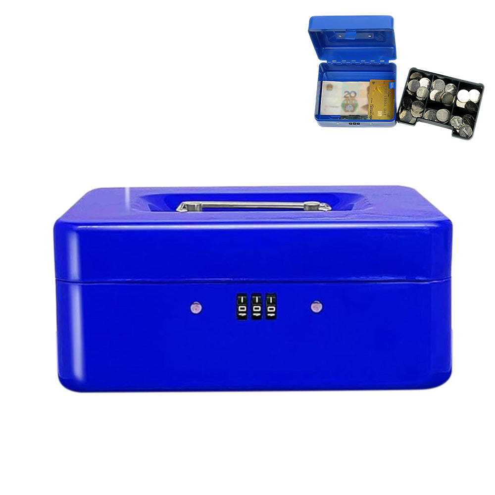 Lockable Cash Box Deposit Petty Cash Money Box with Code Lock Security Safe