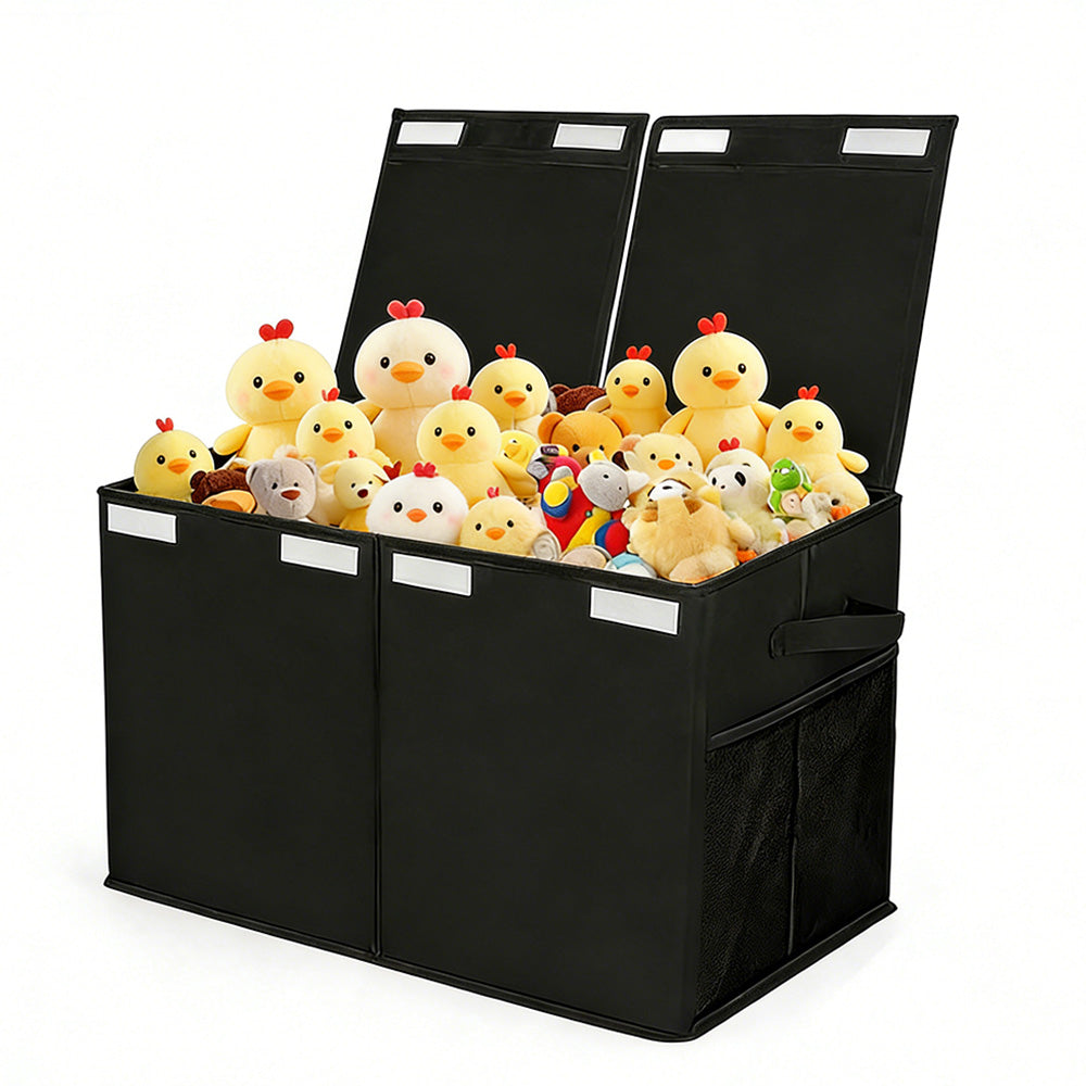 Foldable Toy Storage Organizer Box with Lid and Dividers
