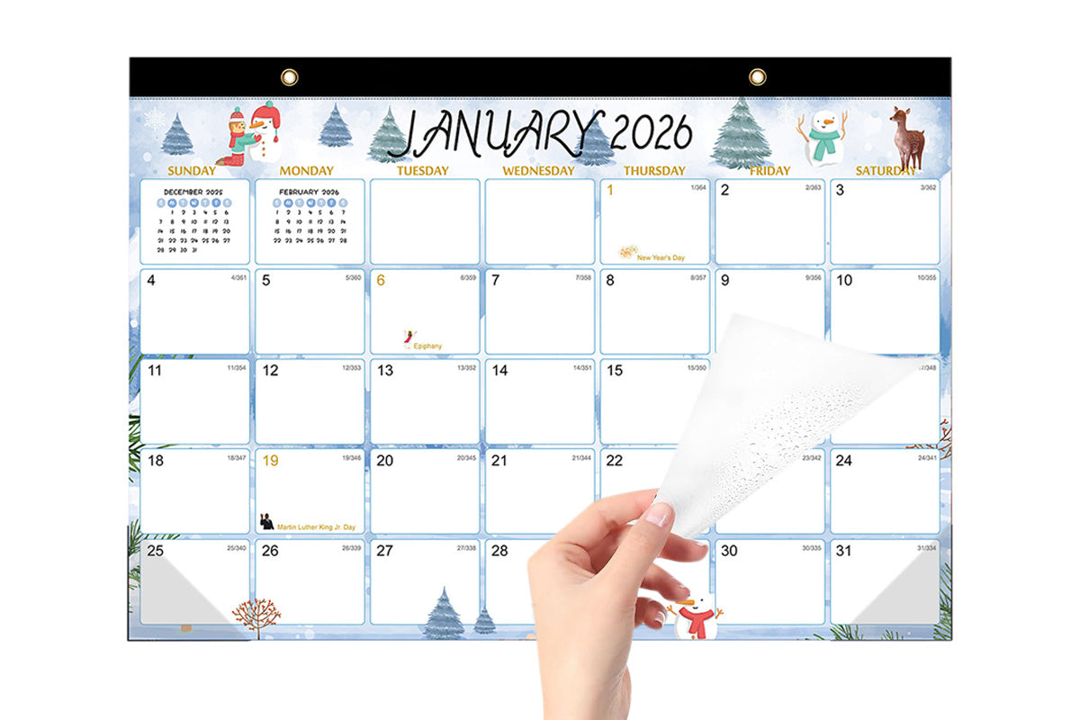 Desk Calendar 18-Month from 2026 Jan- 2027 June with Corner Protectors for Office
