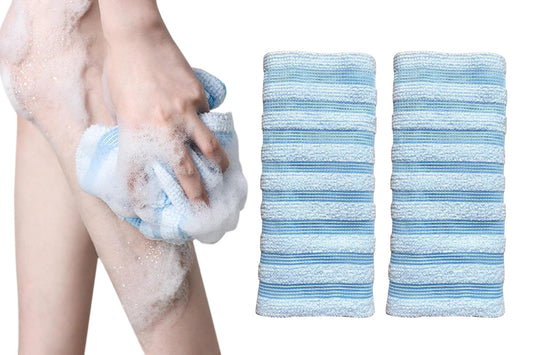 2Pcs Adult Exfoliating Washcloth Ultra-Long Back Scrubber for Shower Bath-Black