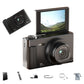 Digital Camera 5K 18X Zoom Flip Screen Video Camera with 64GB Memory Card