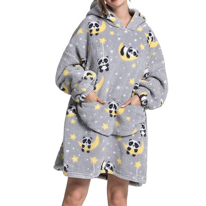 Hooded Blanket Hoodie Ultra Plush Comfy Sweatshirt Fleece-Style 3