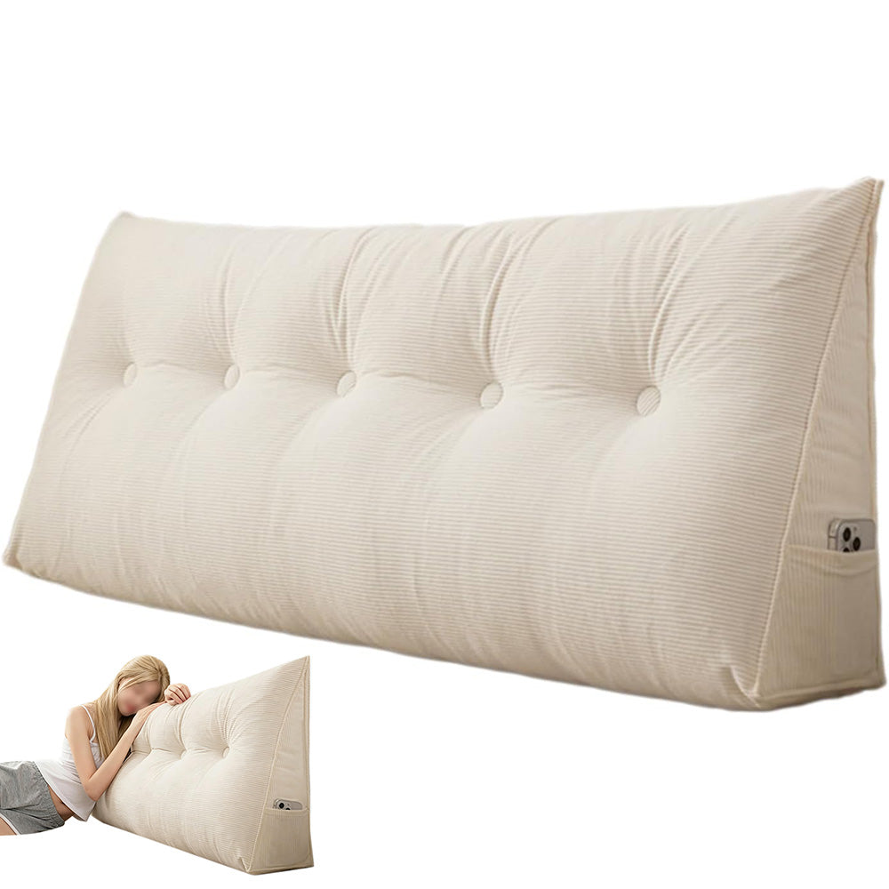 Headboard Pillow Triangle Backrest Wedge Cushion for Bed Sofa Dorm Room