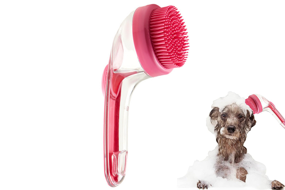 2 In 1 Dog Bath Brush With Built In Shampoo Dispenser Dog Shampoo Brush Bubble Maker