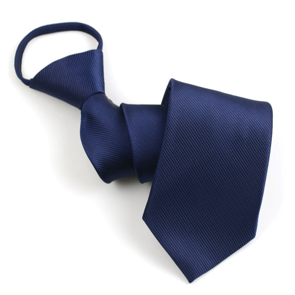 Men Pre-Tied Zip Necktie 8 cm for Wedding Business Formal Wear