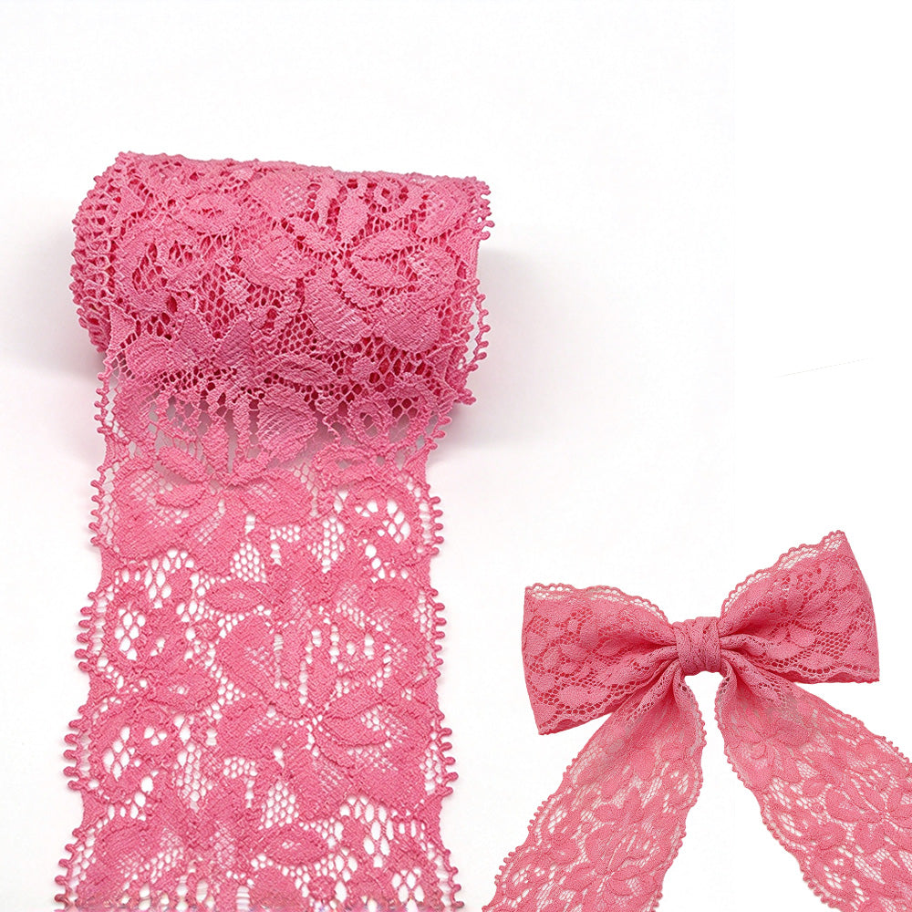 Elastic Floral Lace Trim Stretch Ribbon for Sewing and DIY Crafts
