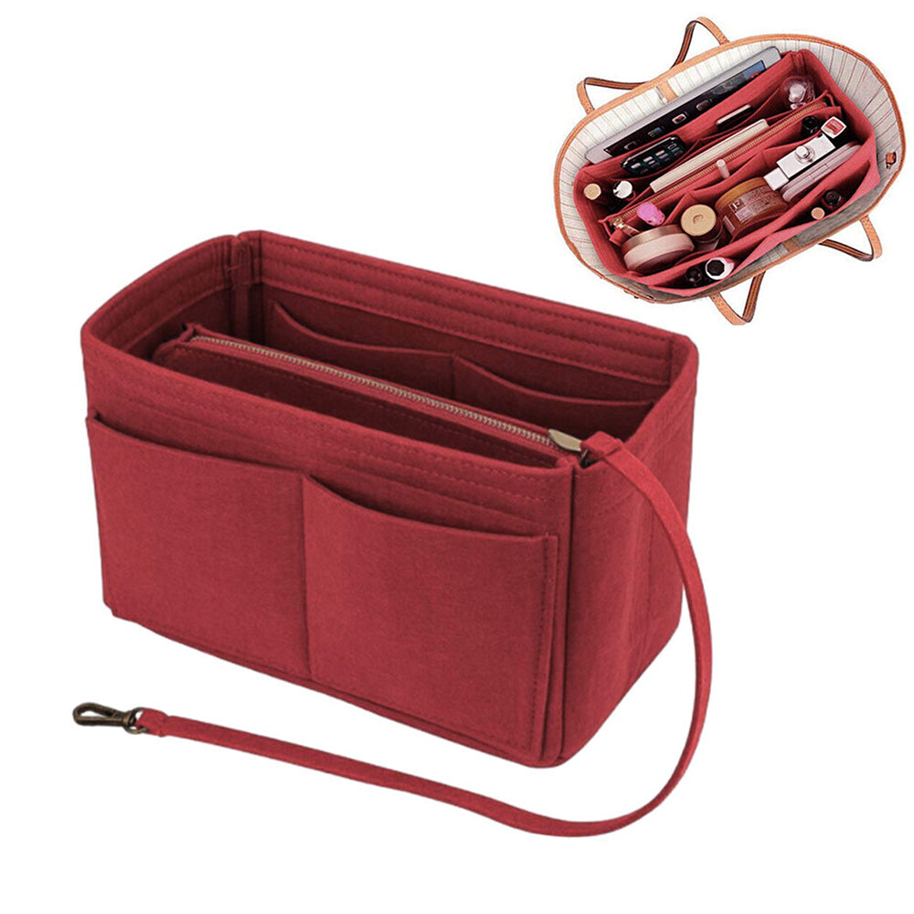 Thick Felt Tote Bag Organizer Insert with Multiple Pockets