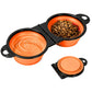 Portable Foldable Dual Pet Bowls for Cats Dogs Outdoor Home Use