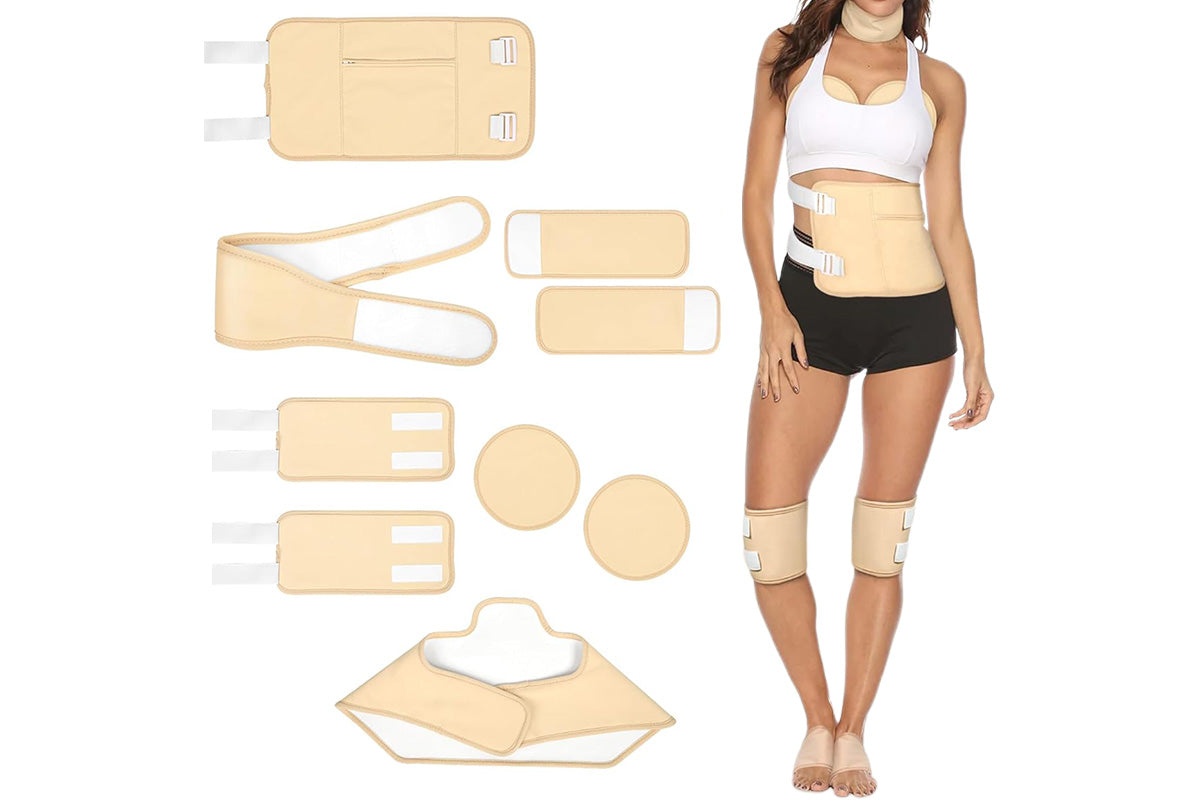 9pcs Reusable Castor Oil Pack Set for Shoulder Neck Waist Chest Knee & Feet