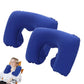 2 Pack Inflatable Travel Neck Pillow U Shaped for Car Plane Soft Velvet PVC Portable