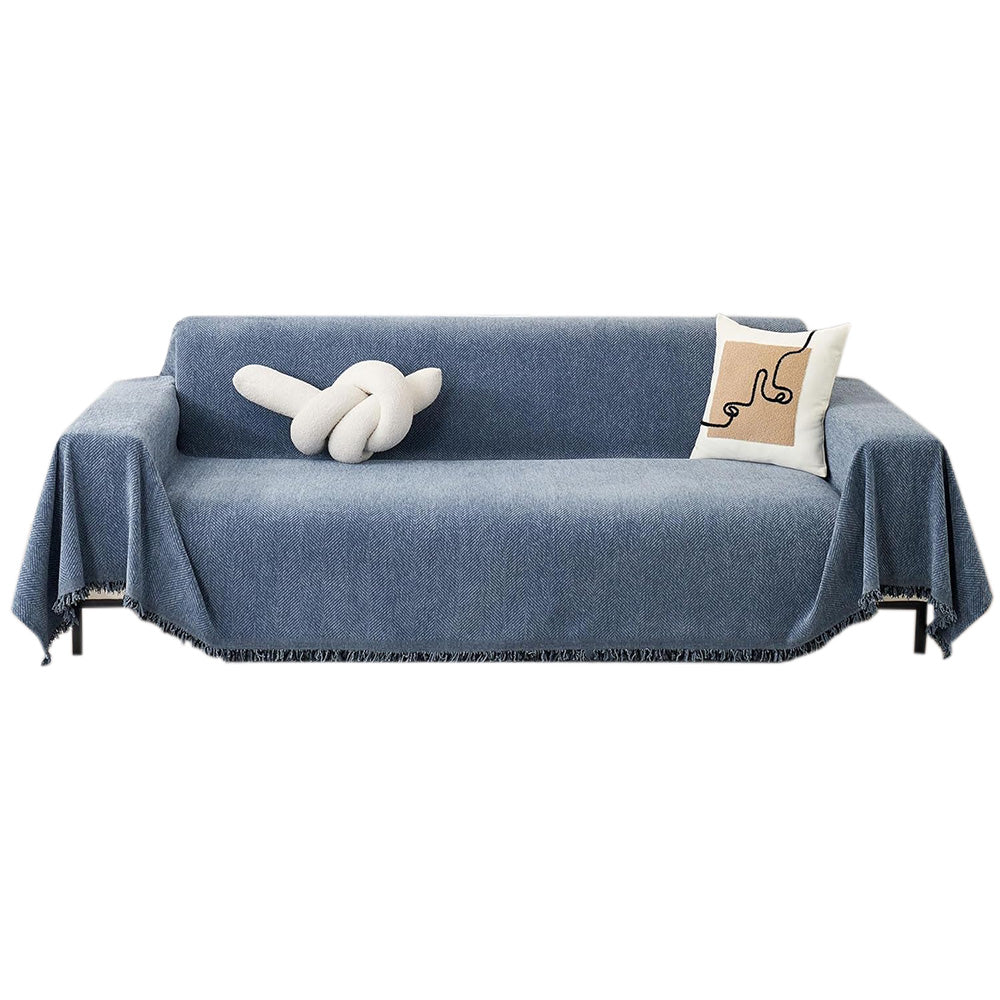 Sofa Throw Rug Cover Large Blanket for Couch Furniture Protector-Blue