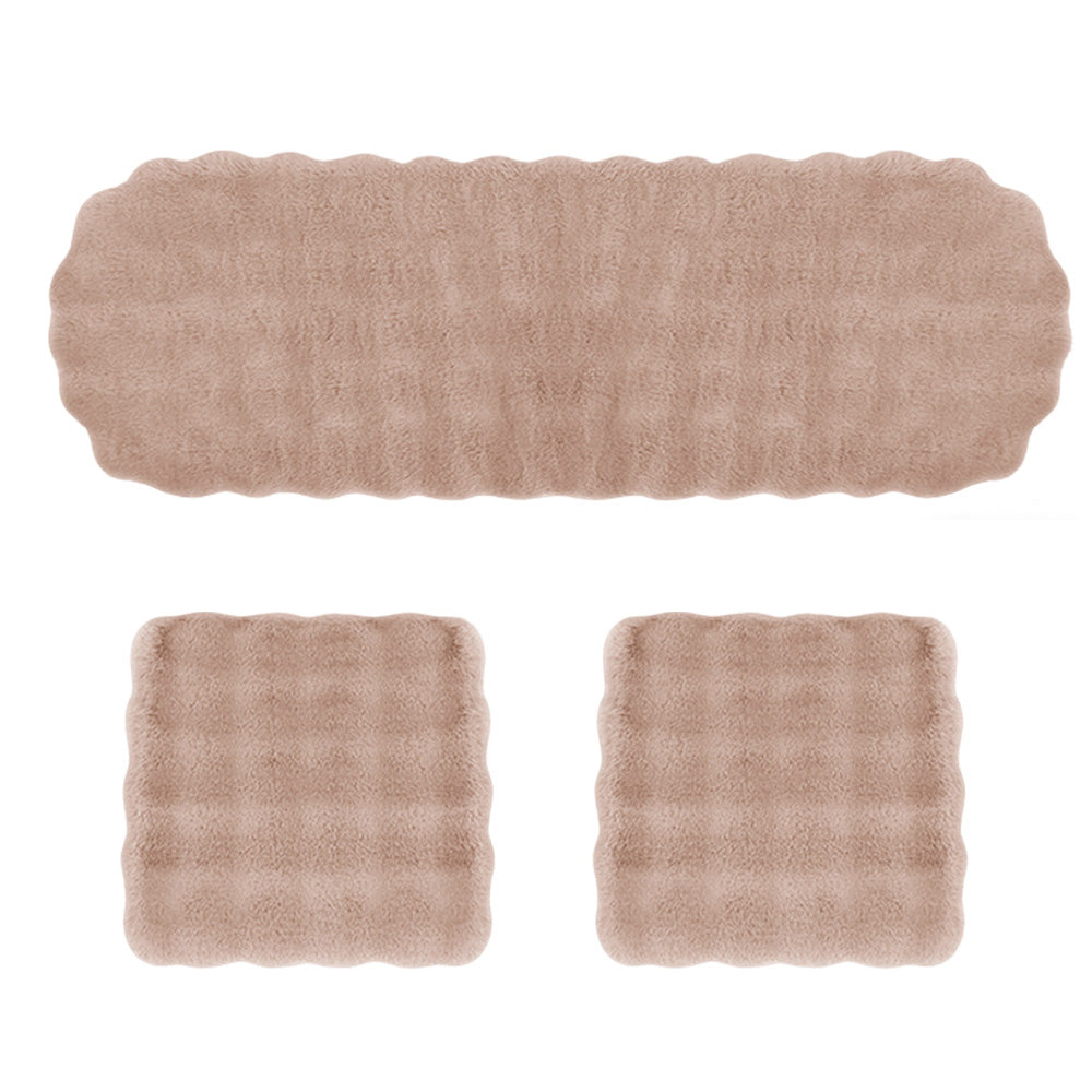 3Pcs Faux Fur Plush Seat Cushion Set Non Slip Seat Protector for Winter