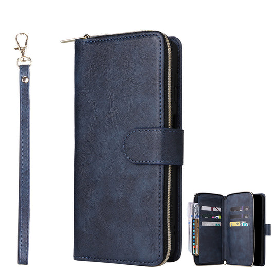 Wallet Leather Flip Cover for Samsung S26 Series with Card Slots Kickstand-Blue