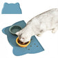 Thick Silicone Non Slip Pet Feeding Mat with Raised Spill Edge