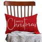 Merry Christmas Throw Pillowcase Rectangle Lumbar Winter Holiday Cushion Cover