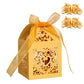 2X 50 Pack Laser Cut Pearl Paper Candy Favor Boxes with Ribbons