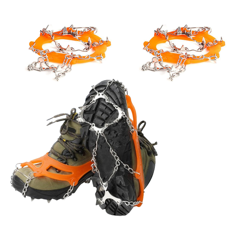 2X Ice Snow Grips for Shoes Traction Cleats with 10 Stainless Steel Spikes