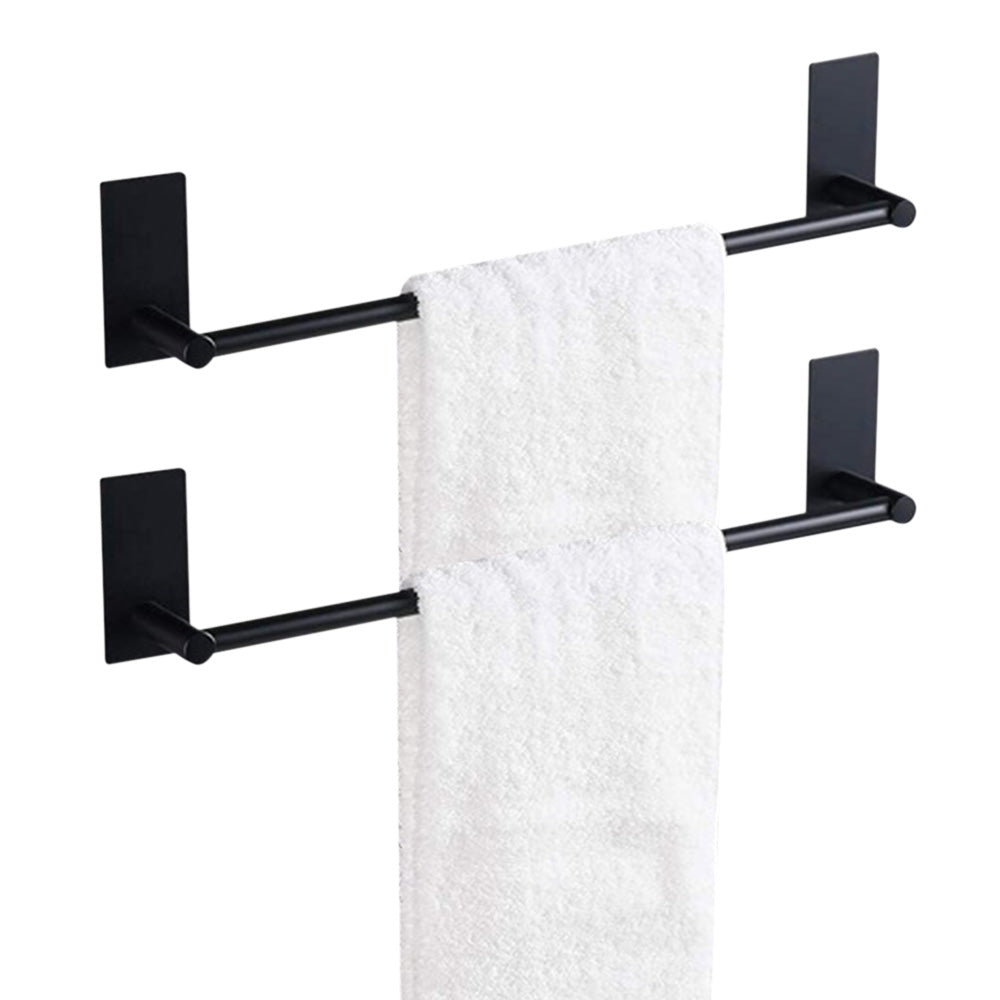 2XStainless Steel Self-Adhesive Towel Rack for Bathroom No Drilling Required