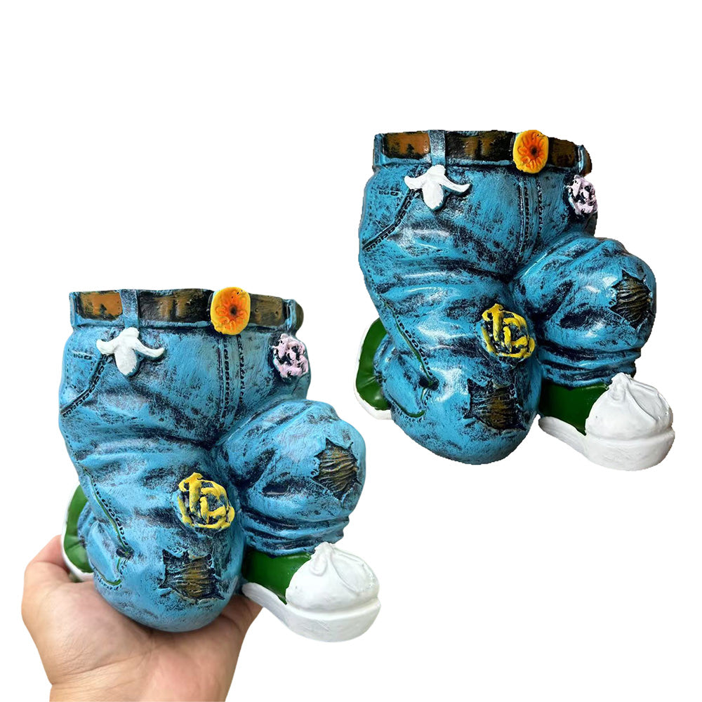 2XCreative Resin Jeans Shape Outdoor Planter Garden Decor Pot for Home Lawn Yard