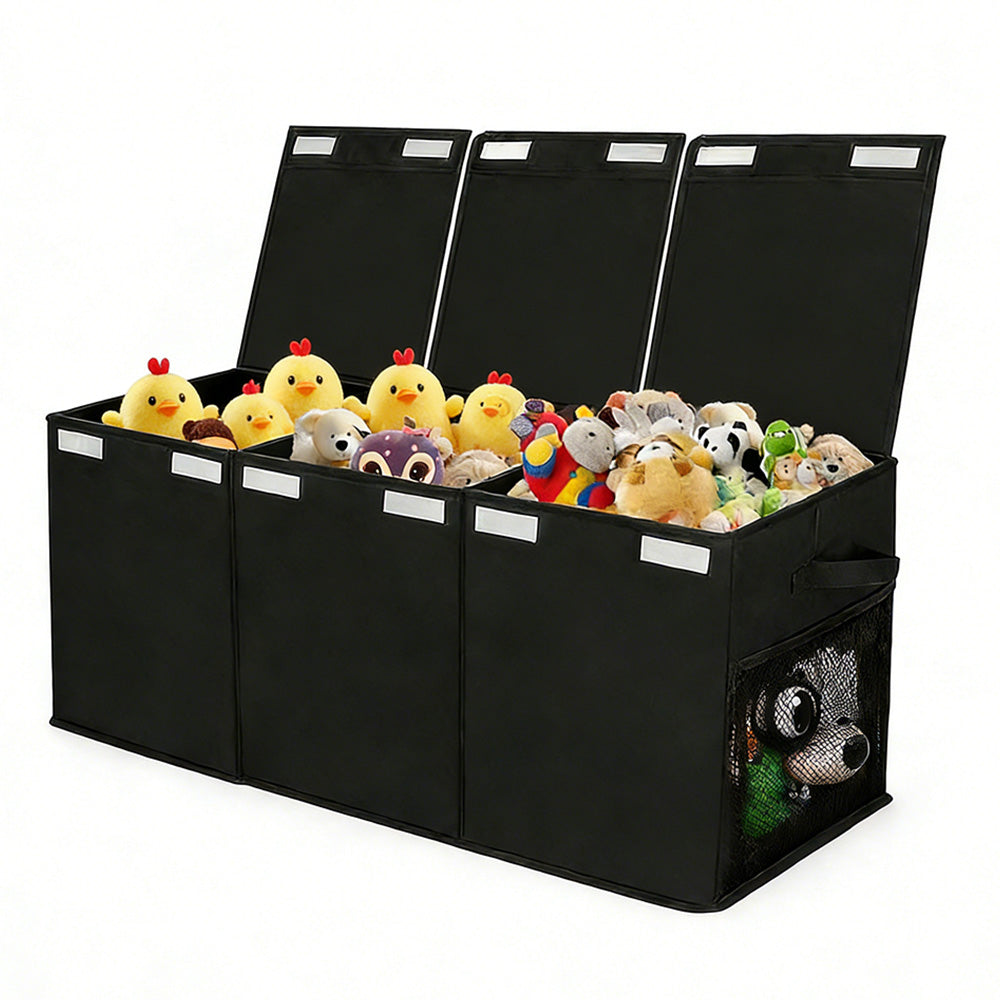 Foldable Toy Storage Organizer Box with Lid and Dividers