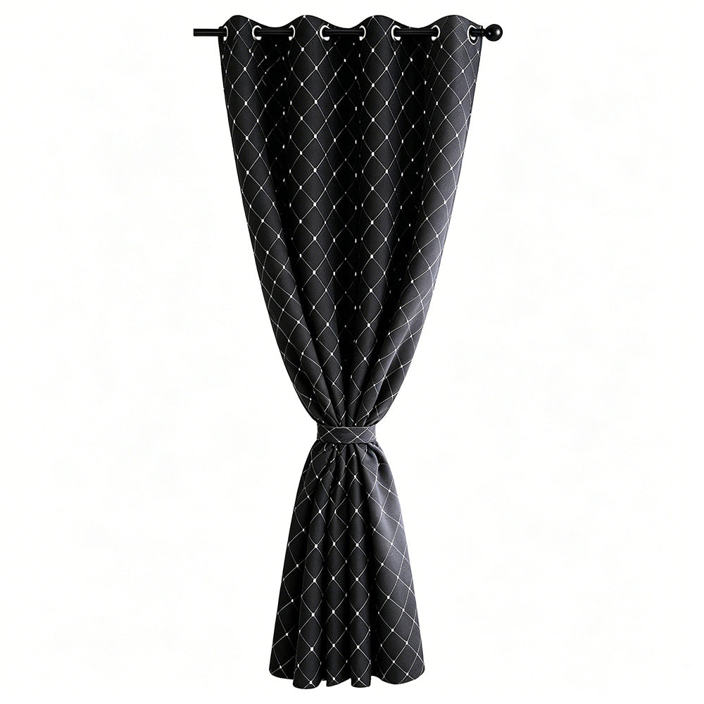 Blackout Curtain Gradient Color Curtains for Bedroom Living Room-Black
