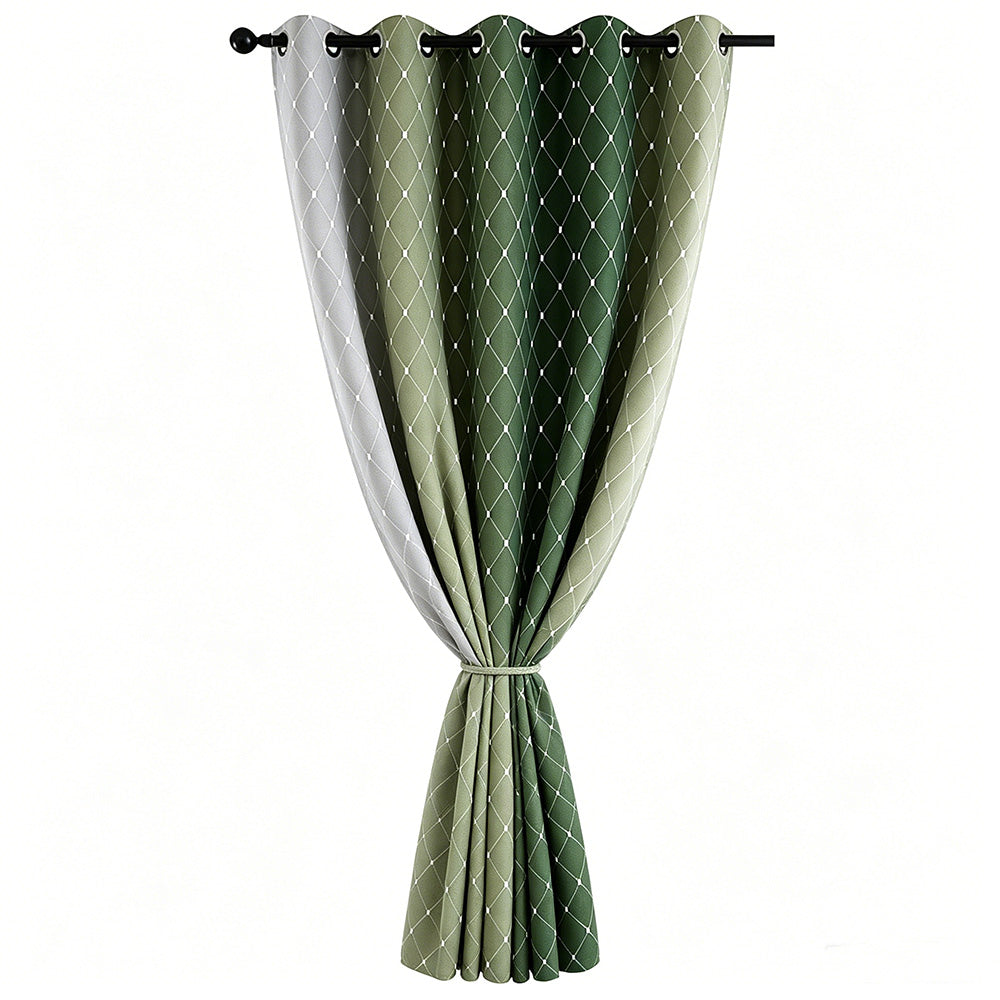 Blackout Curtain Gradient Color Curtains for Bedroom Living Room-Green