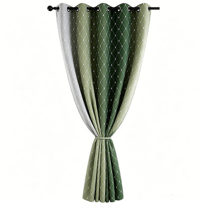 Blackout Curtain Gradient Color Curtains for Bedroom Living Room-Green