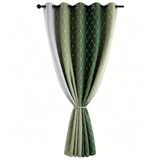 Blackout Curtain Gradient Color Curtains for Bedroom Living Room-Green