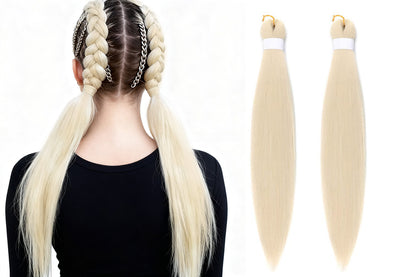 2Pcs Pre Stretched Braiding Hair Extensions Synthetic Hair Extension for Cosplay