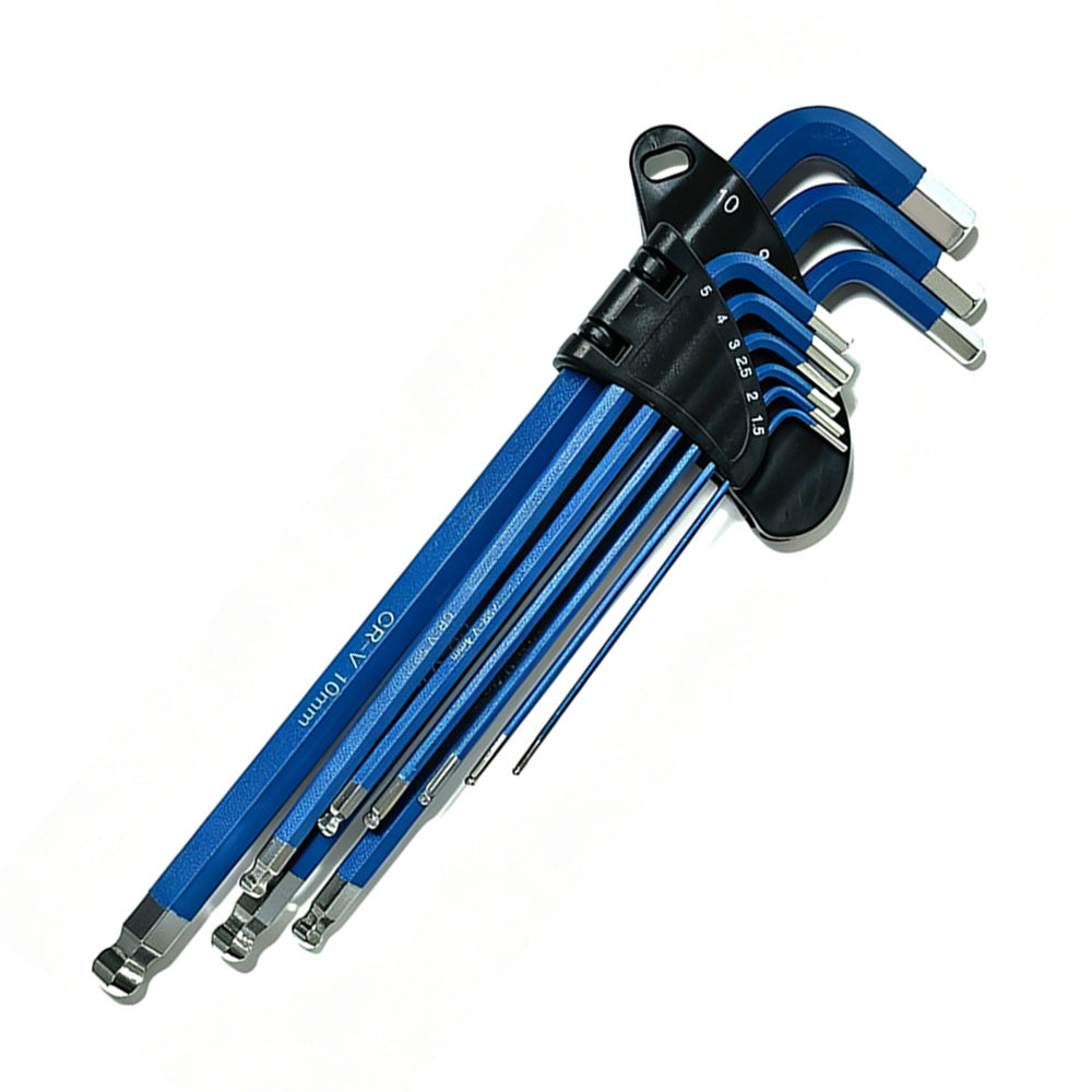 9Pcs Long Arm Ball End Hex Key Set with CRV Steel for Car and Motorcycle Repair