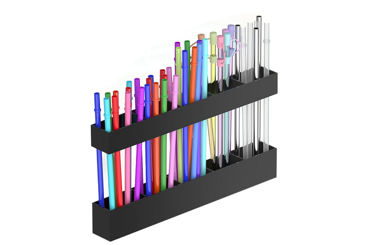 Straw Holder for Cabinet Door Reusable Straw Storage for Kitchen Cupboard