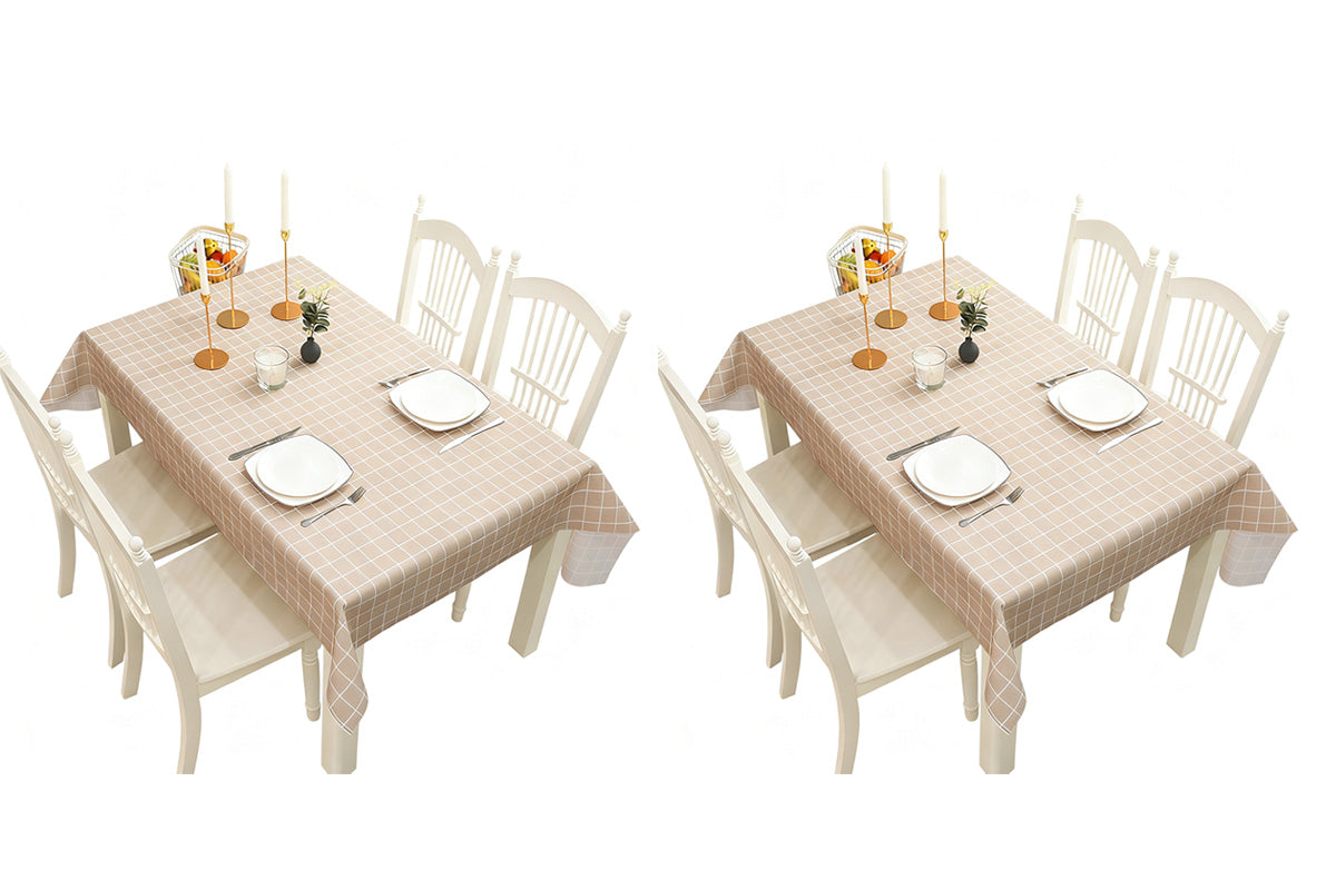 2-Pack PVC Tablecloth Waterproof Oilproof Checkered Pattern