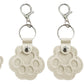 2PCS Pet Paw Shaped Key Chain Pet Fur Storage Key Chain Pet Memorial Gift Key Ring
